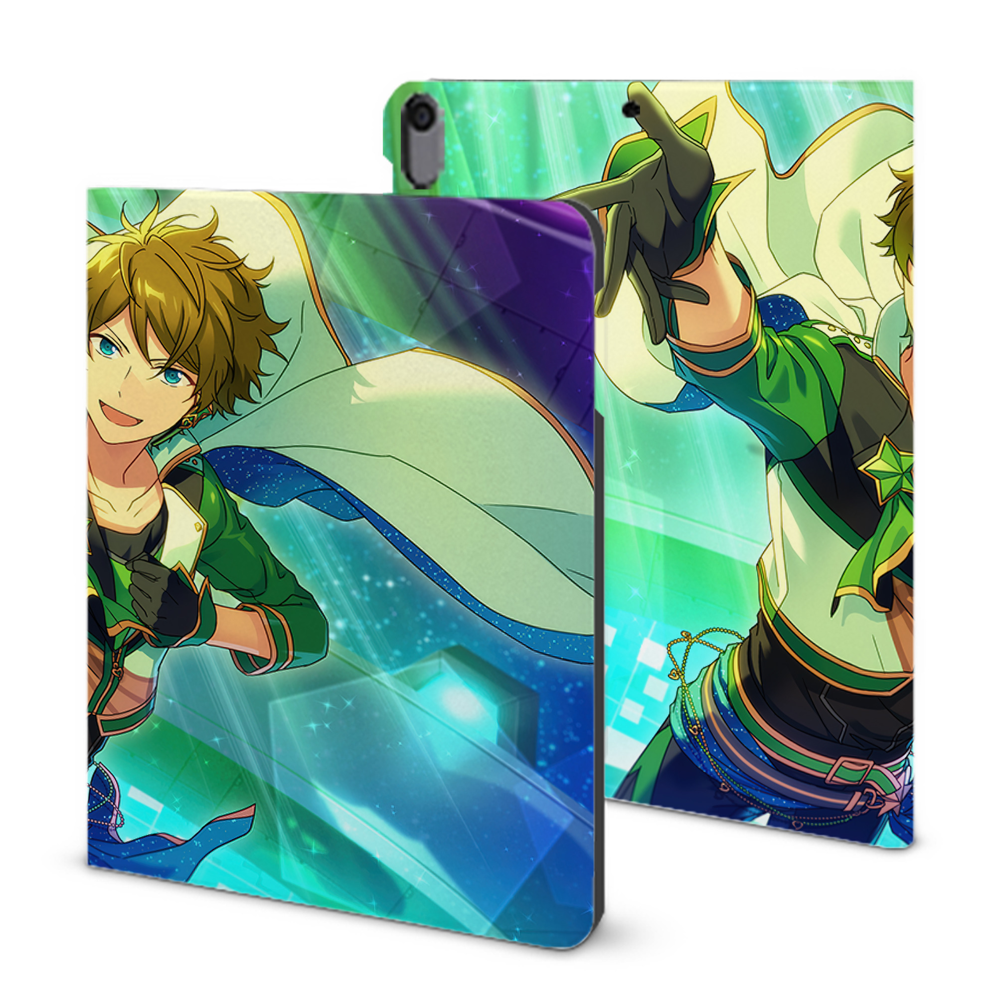 （画像用） あんさんぶるスターズ! Ensemble Stars IPad ケース ブック型 PUレザー TPU 耐衝撃 軽量 薄型 ペン収納なし 全面保護 IPad 各モデル対応